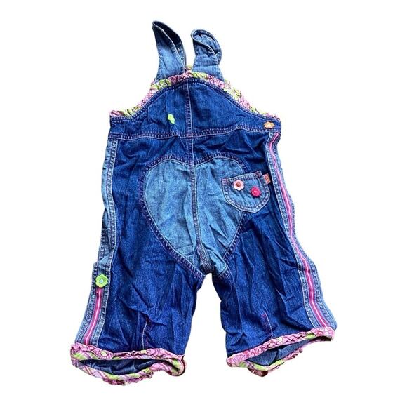 Oilily Pink Denim Jean Floral Overalls Size 2Y - Picture 2 of 5
